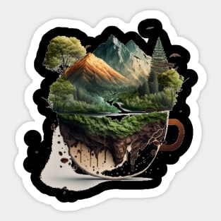 Coffee in hand, let your wanderlust lead the way as you embark on a new adventure. Sticker